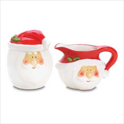SMILING SANTA SUGAR & CREAMER