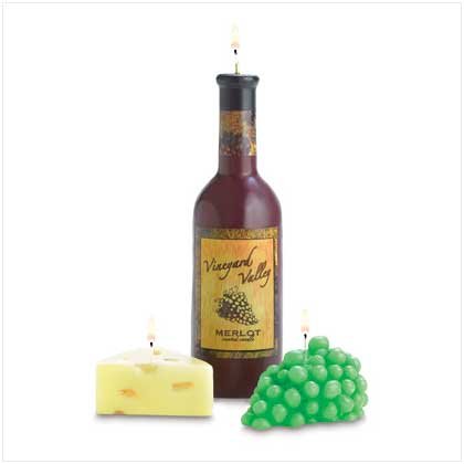 WINE AND CHEESE CANDLE SET