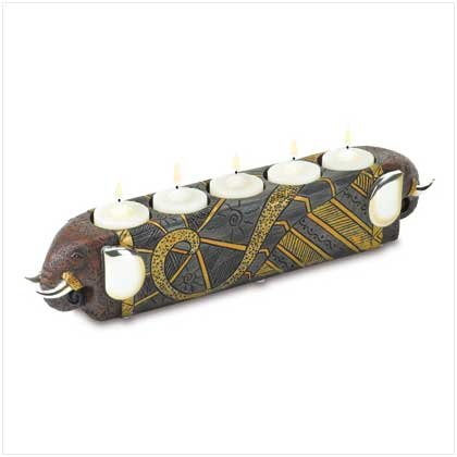 TRIBAL ELEPHANT T-LIGHT HOLDER