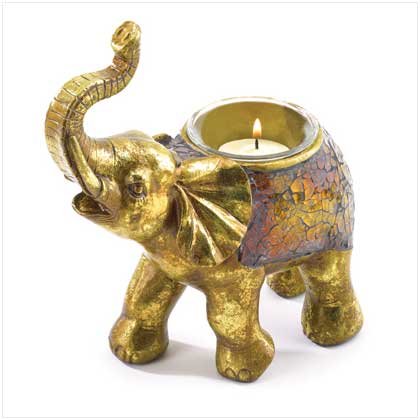 MOSAIC ELEPHANT VOTIVE HOLDER
