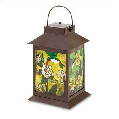 SOLAR-POWERED FLORAL LANTERN