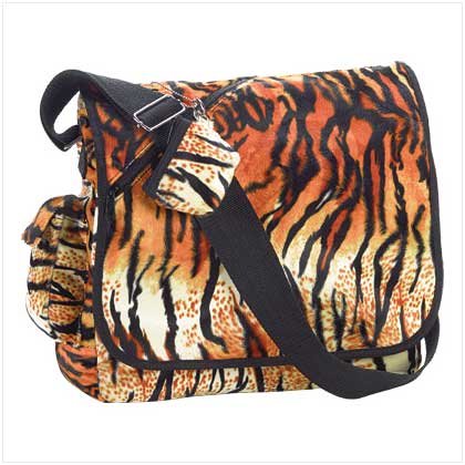 TIGER PRINT MESSENGER BAG
