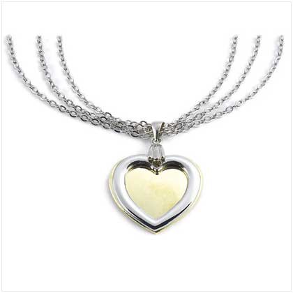 TWO-TONE HEART NECKLACE