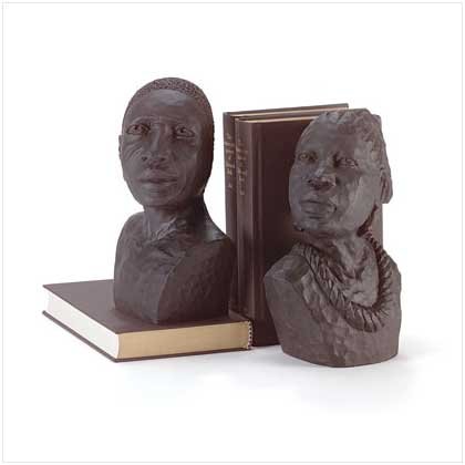 EBONY MAN AND LADY BOOKENDS