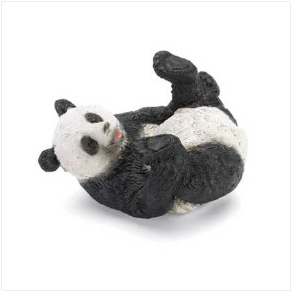 PANDA ON BACK FIGURINE