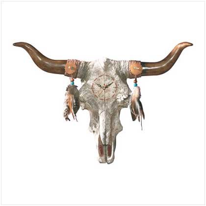 BULL'S SKULL WALL CLOCK