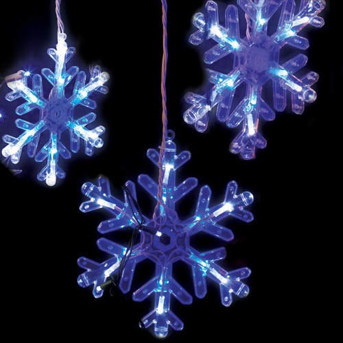 Christmas Holiday Snowflake LED Curtain Lights (8 ct.)