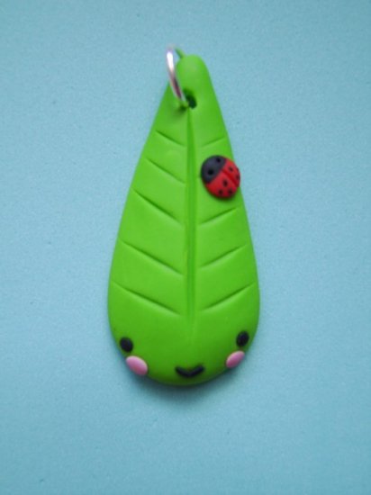 sweet leaf charm (polymer clay)