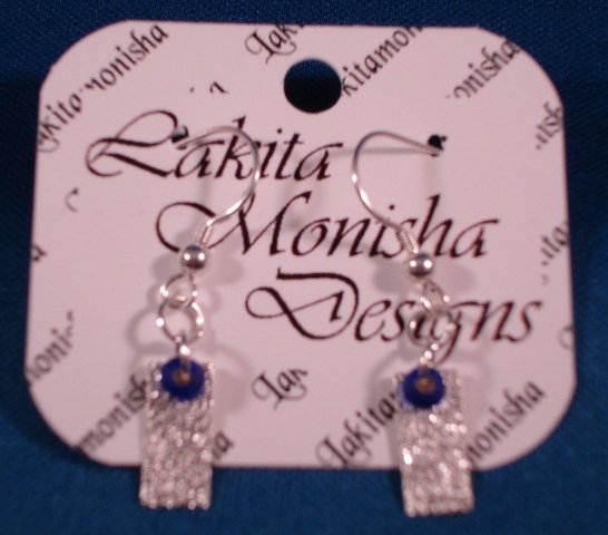 Silver and blue Earrings