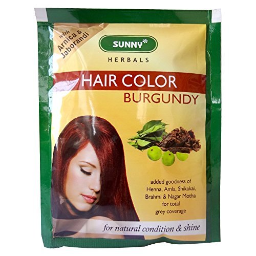 20 Sachets Sunny Herbals Burgundy Hair Color (with Arnica, Jaborandi) 10 gms