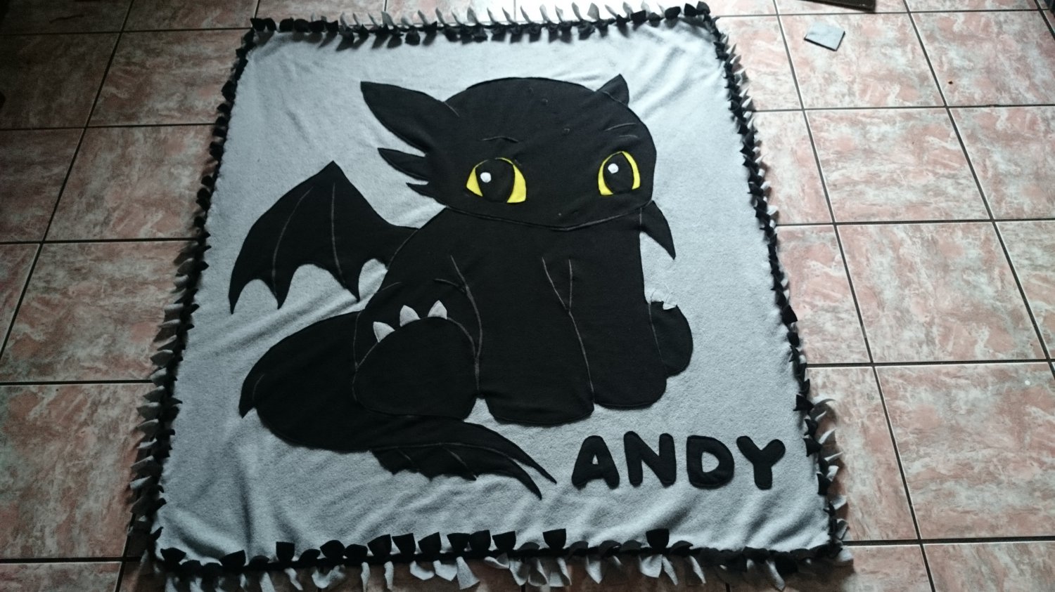 handmade fleece blanket inspired toothless throw size