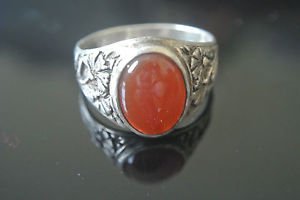 Turkish Agate Bohemian Ottoman Size 10 925 Sterling Silver Men's Ring