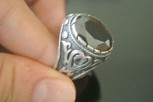 Turkish 5 Carat Onyx Ottoman Size 12 925 Sterling Silver Bohemian Men's Ring