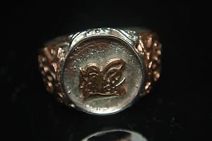 OTTOMAN HANDMADE NO STONE SULTAN'S SEAL BRONZE SIZE 7.75 MEN ROUND RING