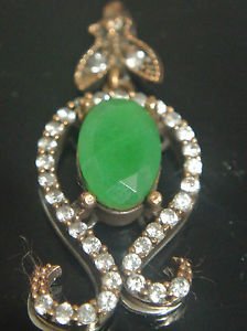 Handmade Ottoman Victorian 2 Carat Emerald 925 Silver Swirl Roxelana Pendant