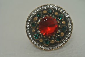 Turkish Georgian 4 Ct Ruby CZ Handmade Bronze Size 5.5 Sultan Christmas Ring