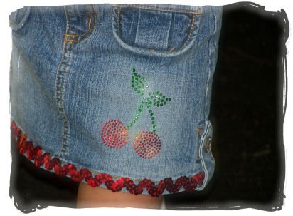 Custom Made "Bling" skirt~ "Cherries"