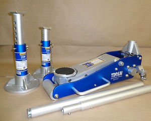 2 TON ALUMINUM TRACK DAY RACING JACK AND PAIR OF STANDS PRECISE CRAFTED 770-146