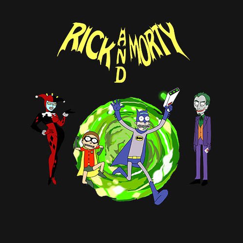 Rick and Morty - Batman With joker and harley!!! t-shirt