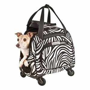 DOG ROLLING CARRIER 4 WHEEL PET BAG SNOOZER CARRIER ON WHEELS PETS UP TO 18 LBS