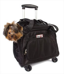 DOG ROLLING CARRIER 4 WHEEL PET BAG SNOOZER TOTE ON WHEELS PETS UP TO 18 LBS USA