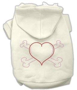 SM DOG HOODIE chihuahua yorkie toy DOG SWEAT SHIRT CROSSBONE clothes USA MADE