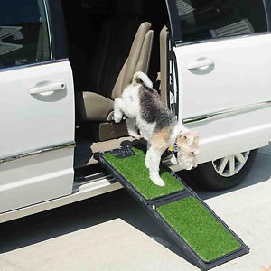 DOG RAMP SMALL PET RAMP WITH REMOVABLE POLY GRASS COMPACT steps ramps 42" L