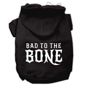 DOG SWEATSHIRT teacup yorkie chihuahua little DOG HOODIE BAD TO THE BONE clothes