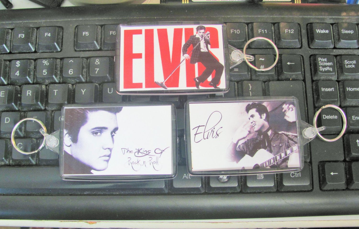Elvis Presley Key Chains, Choice of 3, King of Rock & Roll Souvenir