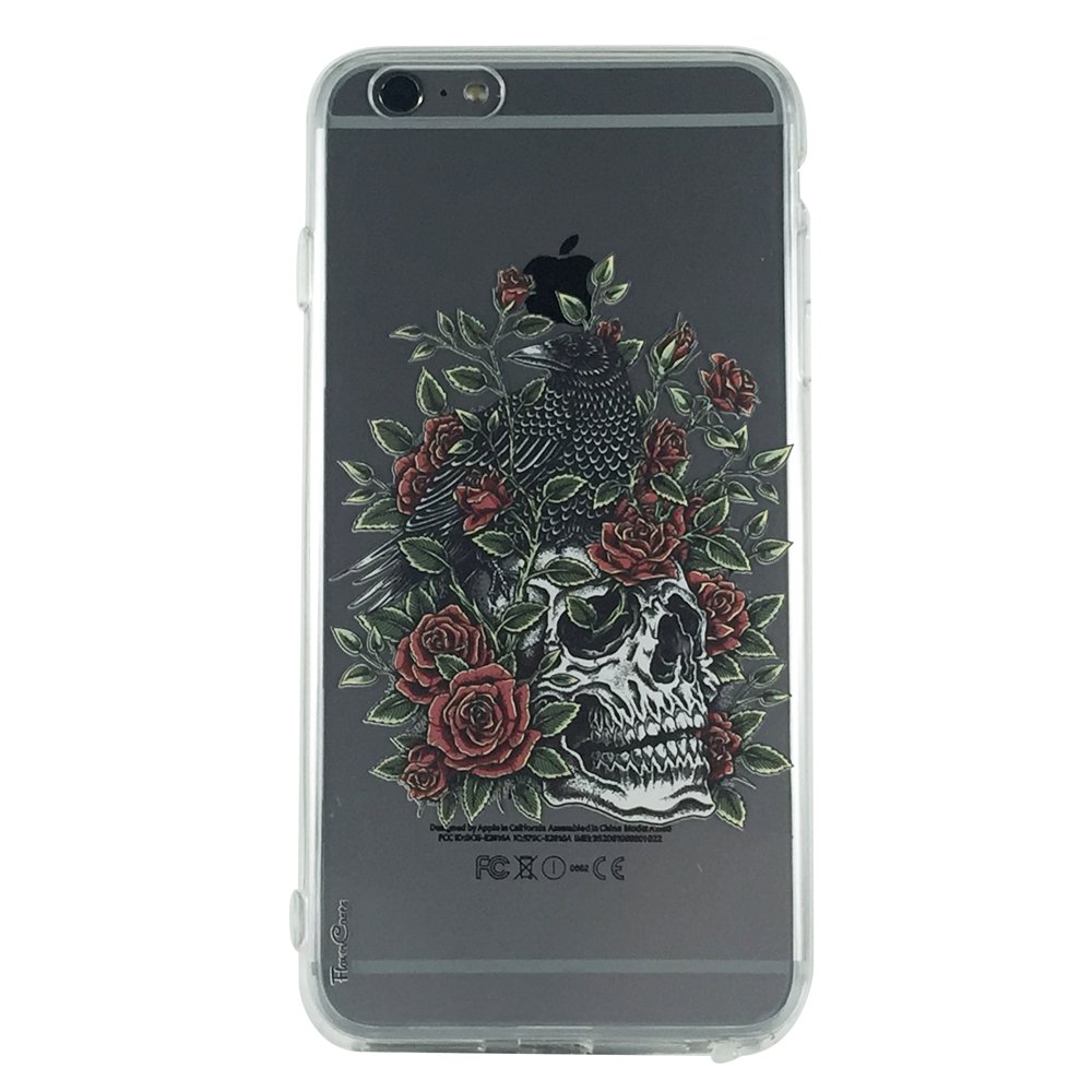 Skull Crow & Roses - Skull Gothic Roses Cell Phone Cases iPhone 6 ip6