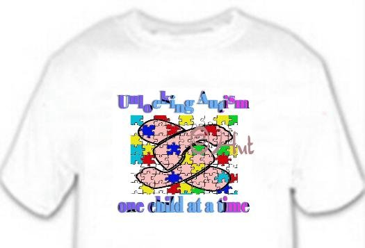 T-Shirt, UnLOCKING AUTISM One Child at a Time - (Adult 4xLg - 5xLg)