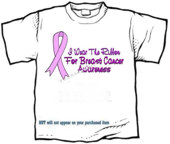 T-shirt, Breast Cancer Awareness. I Wear The Ribbon - (youth & Adult Sm - xLg)