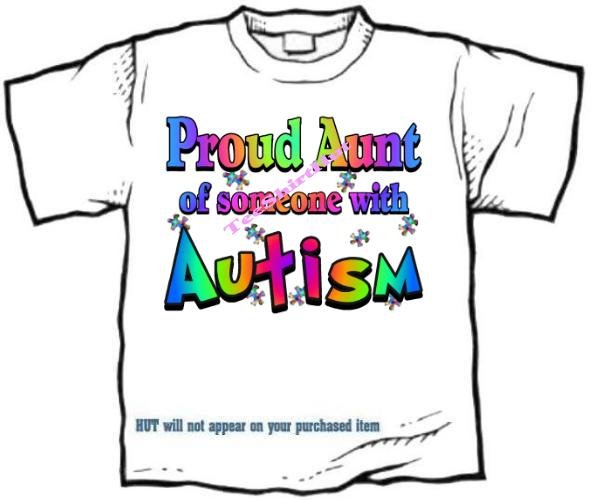 T-Shirt , Autism Awareness PROUD AUNT #3 - (adult Xxlg)