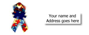 90 AUTISM AWARENESS RIBBON Address Labels