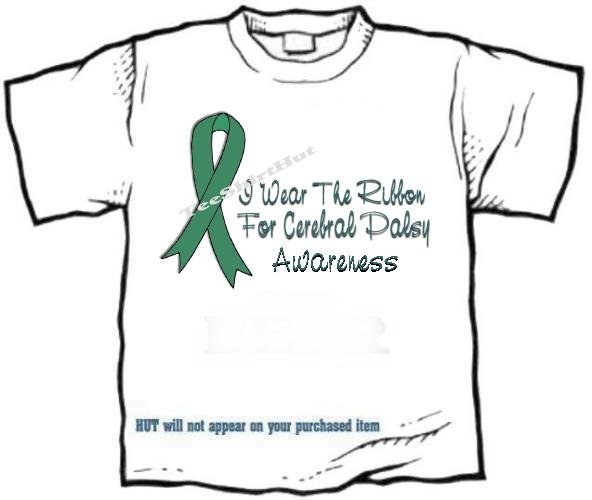 T-shirt, CEREBRAL PALSY Awareness, I Wear The Ribbon - (Adult 4xLg - 5xLg)