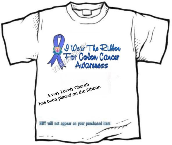 T-shirt, COLON CANCER Awareness, I Wear The Ribbon - (adult 3xlg)