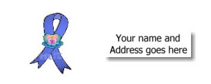 90 COLON CANCER AWARENESS RIBBON Address Labels