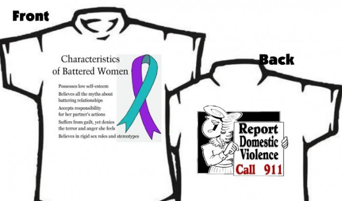 T-shirt, REPORT Domestic Violence, CALL 911 - (youth & Adult Sm - xLg)