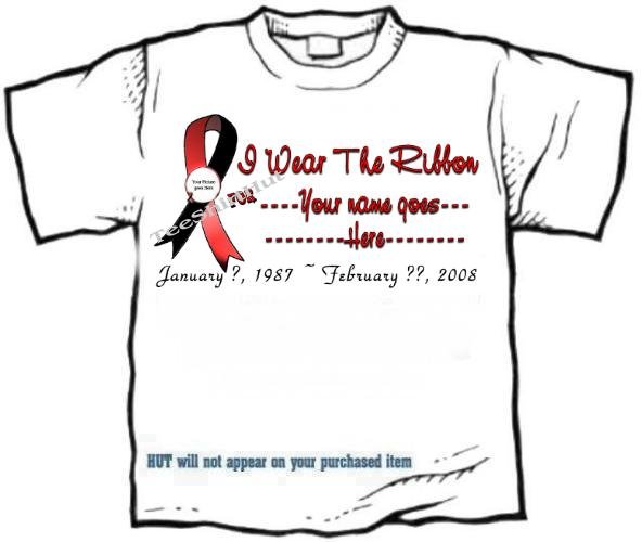 T-shirt, MURDERED VICTIM Awareness, I Wear The Ribbon - (Adult 4xLg - 5xLg)
