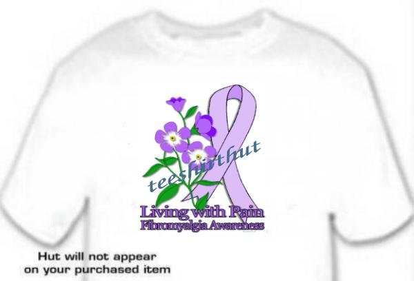 T-shirt FIBROMYALGIA AWARENESS, Living with Pain - (youth & Adult Sm - xLg)