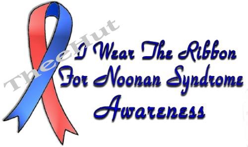 T-Shirt , NOONAN'S SYNDROME Awareness - I WEAR THE RIBBON - (youth & Adult Sm - xLg)