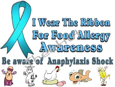 T-shirt, FOOD ALLERGY, ANAPHYLAXIS Awareness, I Wear The Ribbon - (youth & Adult Sm - xLg)