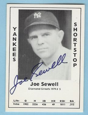 Joe Sewell autographed TCMA Card 1979 #5 Yankees