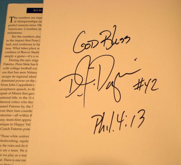 DJ D.J. Dozier Autographed Penn State PSU Nittany Lion Book