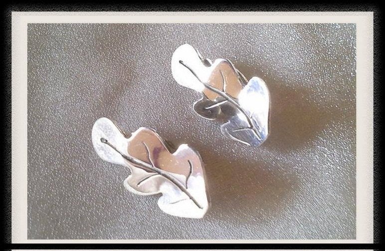 Silver Leaves Earrings - Hope Earrings - Handmade - 925 Sterling silver