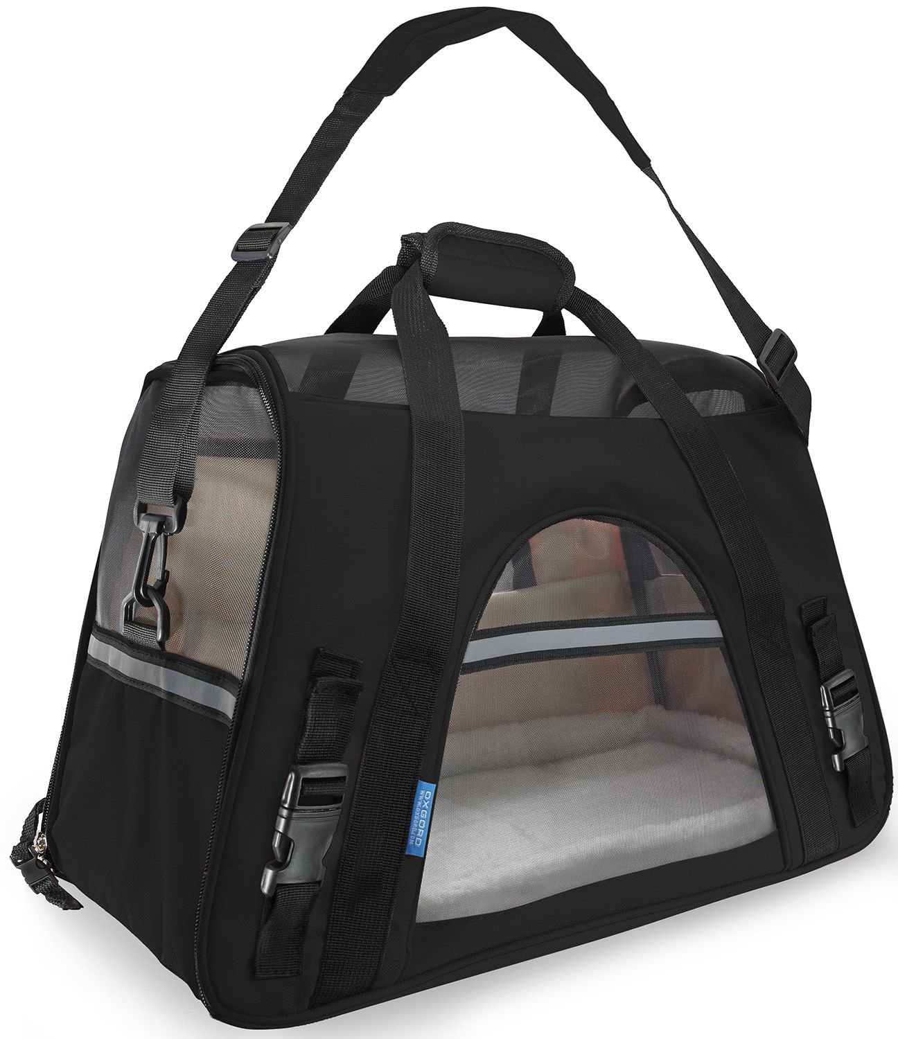 Pet Carrier Soft Sided Small Cat / Dog Comfort Black Travel Bag Airline Approved