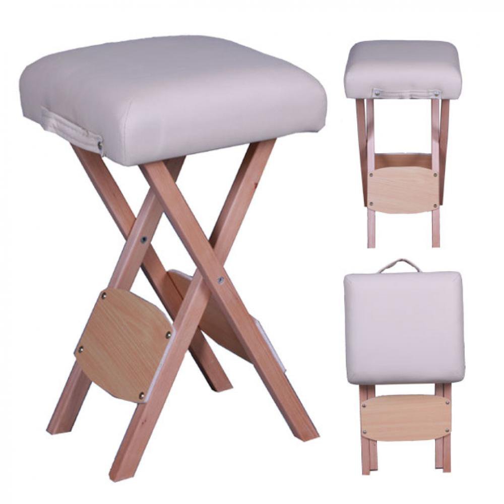 Folding Wooden Portable Massage Stool Tattoo Spa Cream