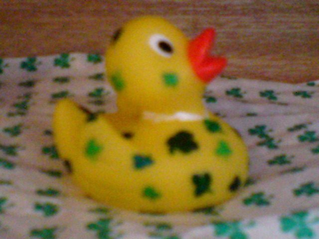 Shamrock hand painted Rubber Duck
