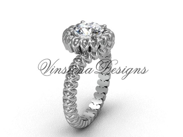 Platinum engagement ring, VD1006