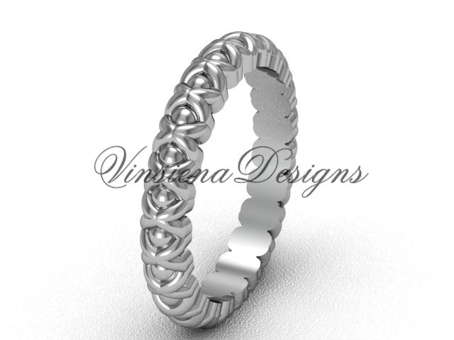 14k white gold wedding band VD1008